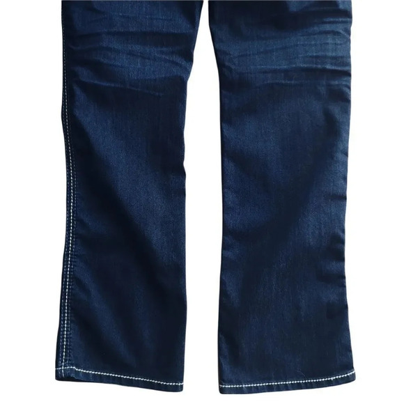 Warehouse One Dark Wash Denim Jeans Embroidery High Rise Straight  Leg 36 Reg - Picture 7 of 8